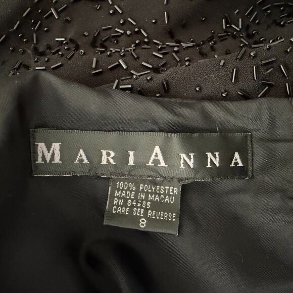 MariAnna Vintage Black Beaded Long Formal Bodice sleeveless Evening Dress Size 8 - Picture 10 of 10